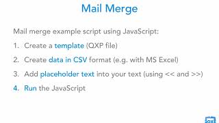 QX2018 Sample JavaScript – Mail Merge [upl. by Oicelem]