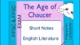 The Age of ChaucerShort notesExam preparation [upl. by Papp748]