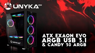 Caja ATX EXAGON EVO ARGB USB 31 amp Ventiladores CANDY 30 ARGB  UNYKAch [upl. by Eenehs]