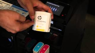 HP T2500 How to change ink cartridges [upl. by Kubiak385]