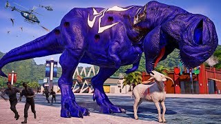 Epic Blue Venom Carnage VS Spiderman Dinosaurs amp Brachiosaurus Fighting in Jurassic World Evolution [upl. by Holcomb]