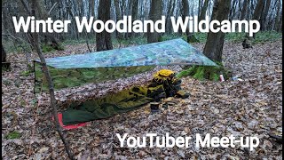 Winter Wildcamp  Tarp and Bivvy  Youtuber Meetup [upl. by Yajeet]