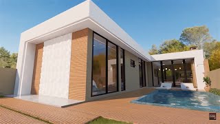 SMALL HOUSE  simple house design  Lshaped house [upl. by Garzon]