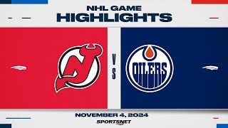 NHL Highlights  Devils vs Oilers  November 4 2024 [upl. by Arivle807]