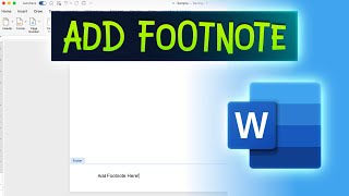 How to Add Footnote in MS Word Tutorial [upl. by Ellessig]