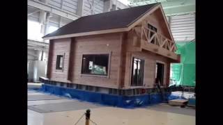 Earthquake earthquakeproof wooden houses Archiline Log Houses [upl. by Shae64]