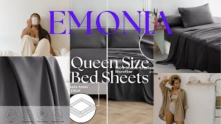 EMONIA Queen Size Bed Sheets bedroom homedecor sale Cozy Soft bedroom C [upl. by Denoting]