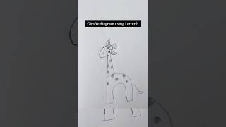 Letter h diagram idea 🦒🤍 easydrawing shorts [upl. by Simpson]