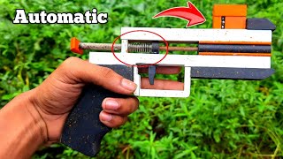 How to make Awesome Woodworking spring gun Automatic and powerful 😎 [upl. by Tem]