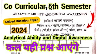 curricular 5th semester  analytical ability and digital awareness  solved question paper 2024 mcq [upl. by Nivej875]