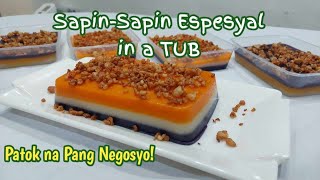 SapinSapin Espesyal in a Tub  Pinoy Kakanin  Step by Step na Paggawa ng SapinSapin with Latik [upl. by Daffy547]