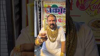 24 Carat Gold Kulfi  gold man Sarafa indore  shorts shortsfeed kulfi streetfood foodshorts [upl. by Ahsekan]