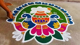 5×3 beautiful rangoli simple design 🙏🙏❤️😊😊 [upl. by Atekahs]