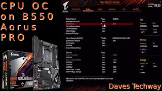 CPU overclocking on the Gigabyte B550 Aorus Pro Motherboard [upl. by Ettezyl635]