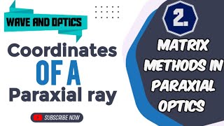 Coordinates Of A Paraxial Ray  MATRIX METHODS IN PARAXIAL OPTICS [upl. by Farr]