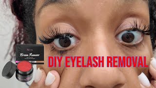 Removing My Eyelash Extensions At Home  DIY [upl. by Esther]