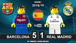 Barcelona vs Real Madrid 51 • El Clasico • LaLiga 2019 28102018 Goals ElClasico Lego Football [upl. by Rufena515]