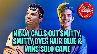 Ninja Calls Out Smitty So The Worst Fortnite Player Ever Dyes His Hair Blue And RAGES [upl. by Anaet322]