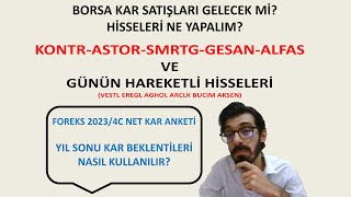 BORSA KAR SATIŞI GELİRSE HİSSELERİ NE YAPALIM MÜHENDİSLİĞE DİKKAT EDİN 2023 4Ç NET KAR BEKLENTİLERİ [upl. by Leirbag]