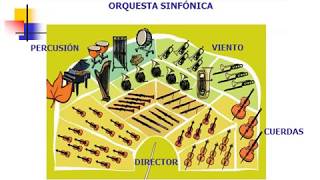 CLASIFICACIÓN DE LOS INSTRUMENTOS MUSICALES DE UNA ORQUESTA SINFÓNICA PROFESOR CARLOS JARA G [upl. by Elorak]