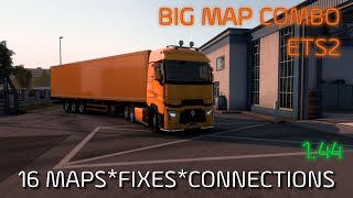 16 Maps Combo for ETS2 144 ★ with Eurafrica ★ Promods 261 Roextended 34 EAA ★ Setup Guide [upl. by Coryden]