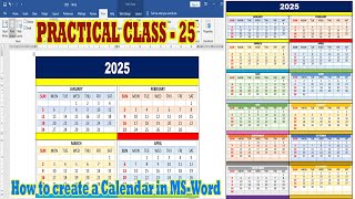 How to create a calendar in ms word   How to create one year calendar in ms word [upl. by Hutner]