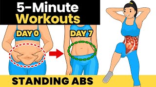 BEST STANDING ABS WORKOUT 5 Minutes Try It For 7 Days and See What Happens [upl. by Annohs768]