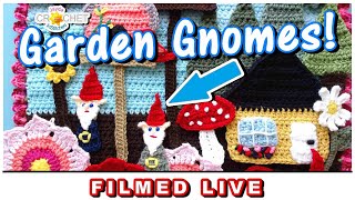 Gnome Appliqué Garden Wall Hanging LIVE Crochet Workshop 💗 May 30 2024 [upl. by Halyak]