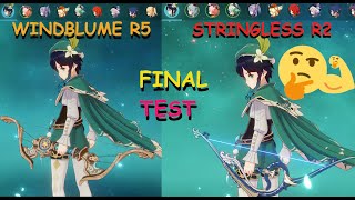 Windblume Ode R5 VS Stringless R2 For Venti   Genshin Impact Weapon Comaparisson [upl. by Demakis]