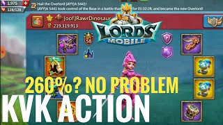 KVK 260 STATS SMASHING EVERYONE 👀  Lords Mobile [upl. by Anaul]