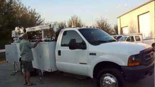 1999 FORD F450 SUPER DUTY POWER STROKE DIESEL UTILITY WITH LIFTMOORE CRANE  19K [upl. by Carbrey]