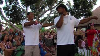 UNI Football Shows Off Moves at Luau [upl. by Nelloc477]