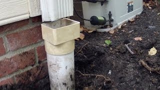 How To Repair Downspout to Pipe Adapter  Do It Yourself Waterproofing Project [upl. by Olbap]