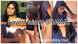 Layer CuT  HOME  Complete Hair CARE Tips 💇‍♀️ haircare haircut stepcut [upl. by Nairred]