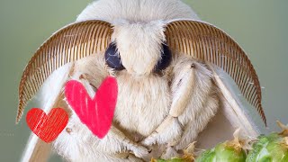 INSANELY Adorable Fluffy Silkworm Moth Bombyx mori in 4K [upl. by Asp]