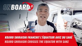 Kojiro Shiraishi franchit léquateur avec du saké  Vendée Globe 2024 [upl. by Eilrebmik11]