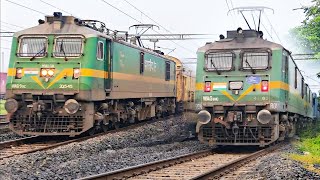 Howra special express vs goods train crossing and overtaking on rail working time Rasteghat [upl. by Breh771]