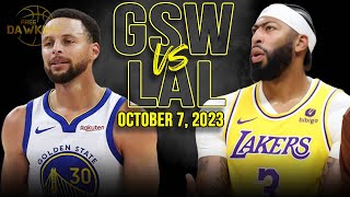 Golden State Warriors vs Los Angeles Lakers Full Game Highlights  October 7 2023  FreeDawkins [upl. by Dreda490]