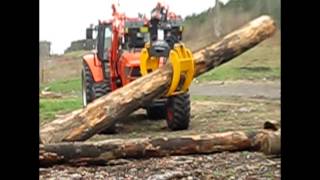 Kubota Tractor with Uniforest Scorpion Grab and Skidding Winch [upl. by Ettelrats]