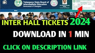 ts inter hall ticket 2024 download from mobile in 1 minutets inter hall ticket download 2024 telugu [upl. by Dhumma414]