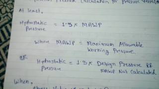 Hydro test Pressure Calculation for Pressure vessel amp Piping [upl. by Halfon]