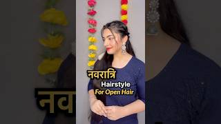 Navratri hairstyle for open hair navratrihairstyle shortsindia openhairstyle gajrahairstyle [upl. by Angeline]