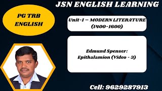 Edmund Spensers Epithalamion Video 3 jsnenglishlearning [upl. by Refotsirk]