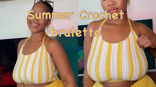 Crochet bralette Tutorial  Mihankushea [upl. by Aihsile]