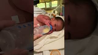 Miracle Baby Drinks Milk for the First Time in NICU [upl. by Helbonna]