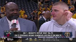 Nikola Jokic joins Shaq amp Chuck to talk about Game 1 win  2023 NBA Finals [upl. by Asimaj]