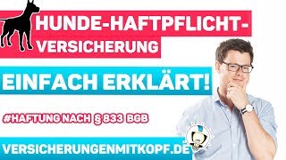 Hundehaftpflichtversicherung  EINFACH erklärt  Hundehalterhaftpflicht [upl. by Cacilie370]