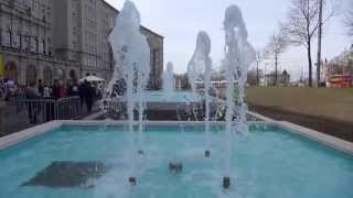 Leipzig Springbrunnen am Rossplatz Wasser Marsch Freude herrscht [upl. by Yrrat]