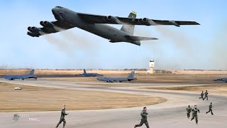 HighAlert US B52H Bomber Emergency Takeoff at Full Throttle [upl. by Maisie653]