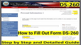 How to Fill Out Form DS 260 USA IV Application STEP BY STEP [upl. by Aisyat]